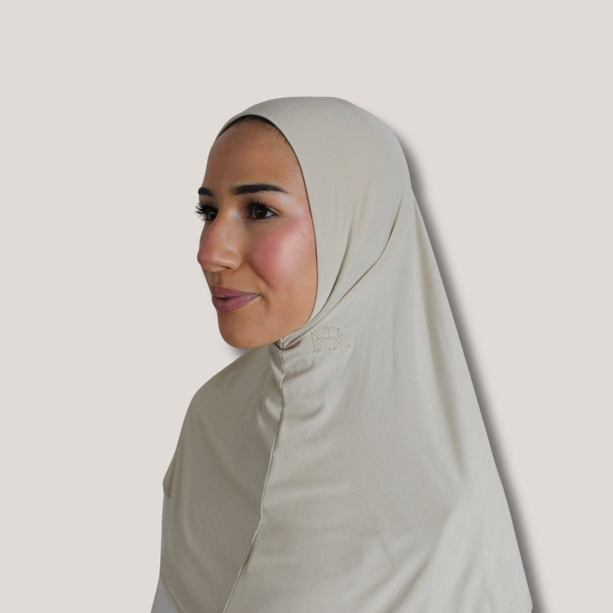 2-in-1 bamboo instan hijab Soft ivory