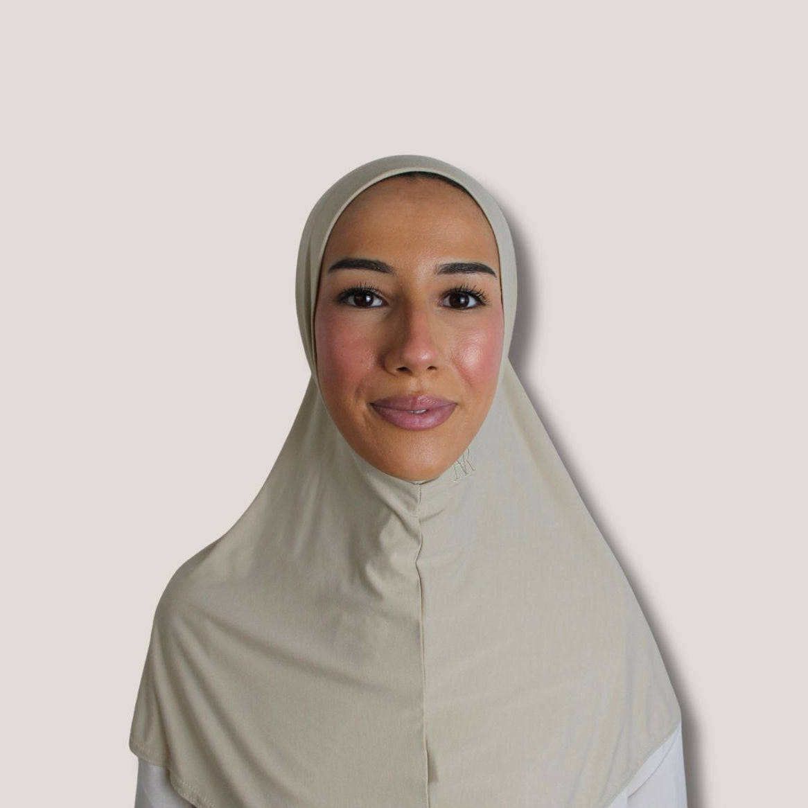 2-in-1 bamboo instan hijab Soft ivory