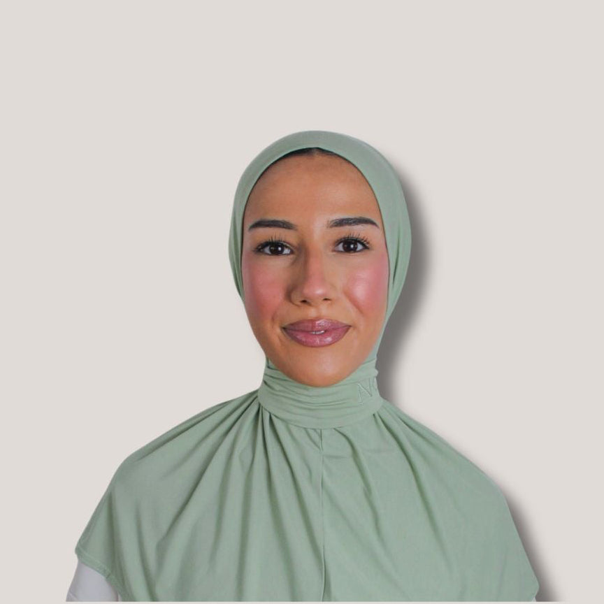 2-in-1 Bamboo instant hijab - Sage mint