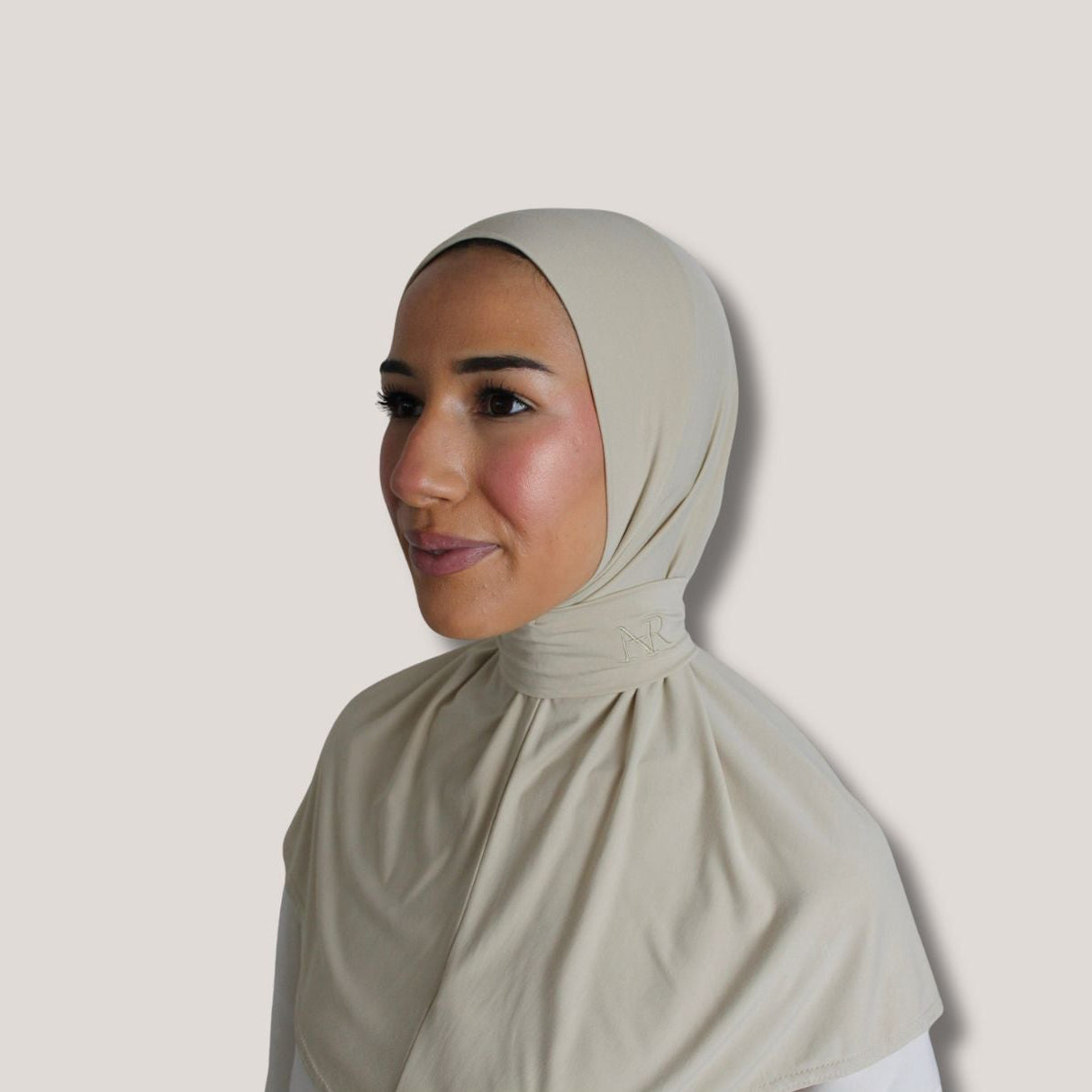 2-in-1 bamboo instan hijab Soft ivory