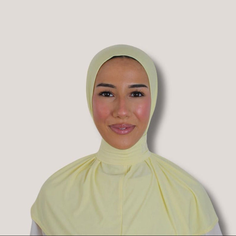 2-in-1 instant hijab Soft lemon