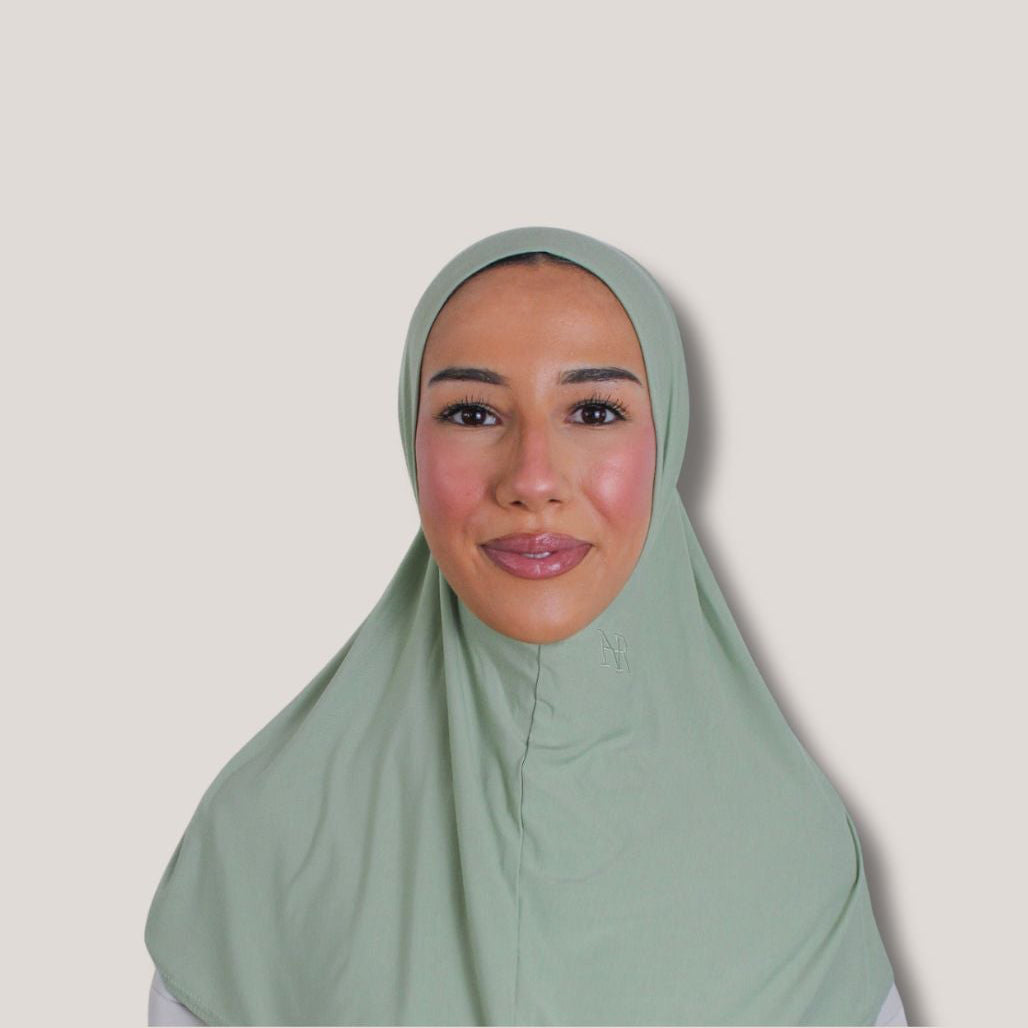 2-in-1 Bamboo instant hijab - Sage mint