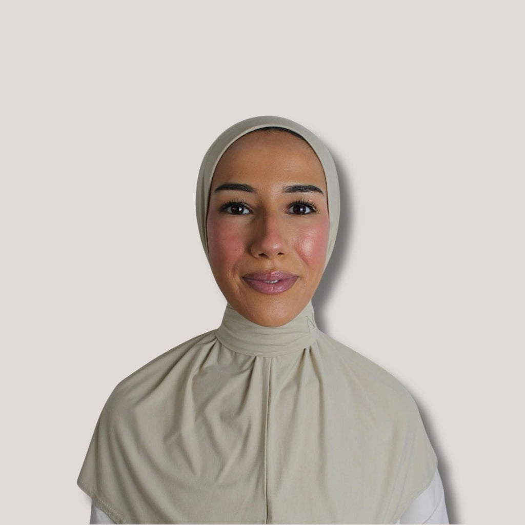 2-in-1 bamboo instan hijab Soft ivory