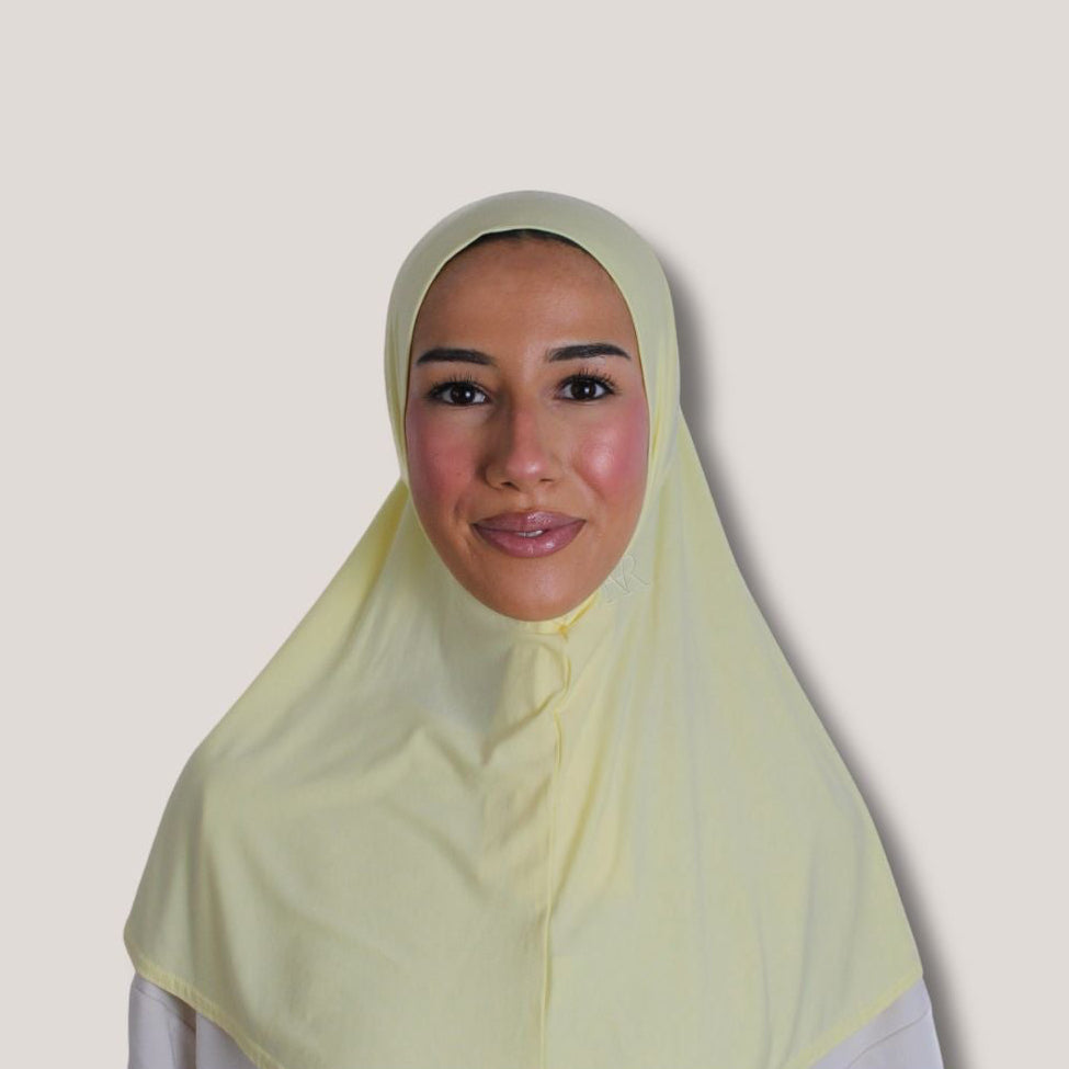 2-in-1 instant hijab Soft lemon