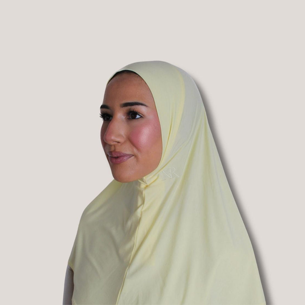 2-in-1 instant hijab Soft lemon