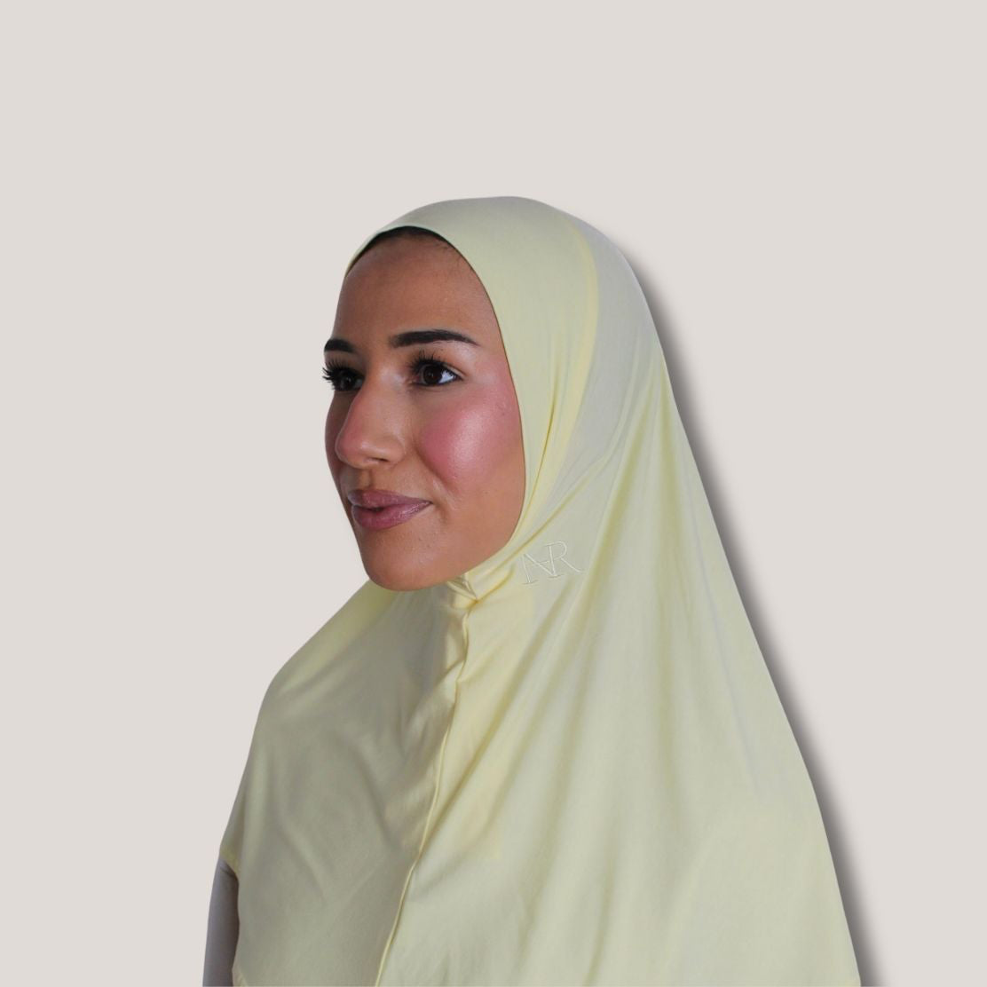 2-in-1 instant hijab Soft lemon