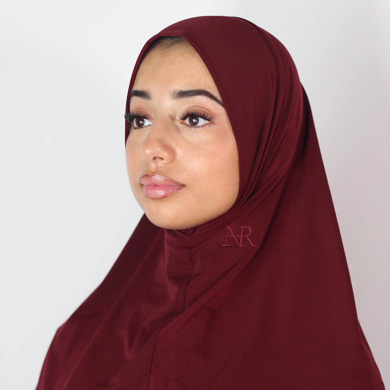 2in1 Instabt Hijab Burgundy red