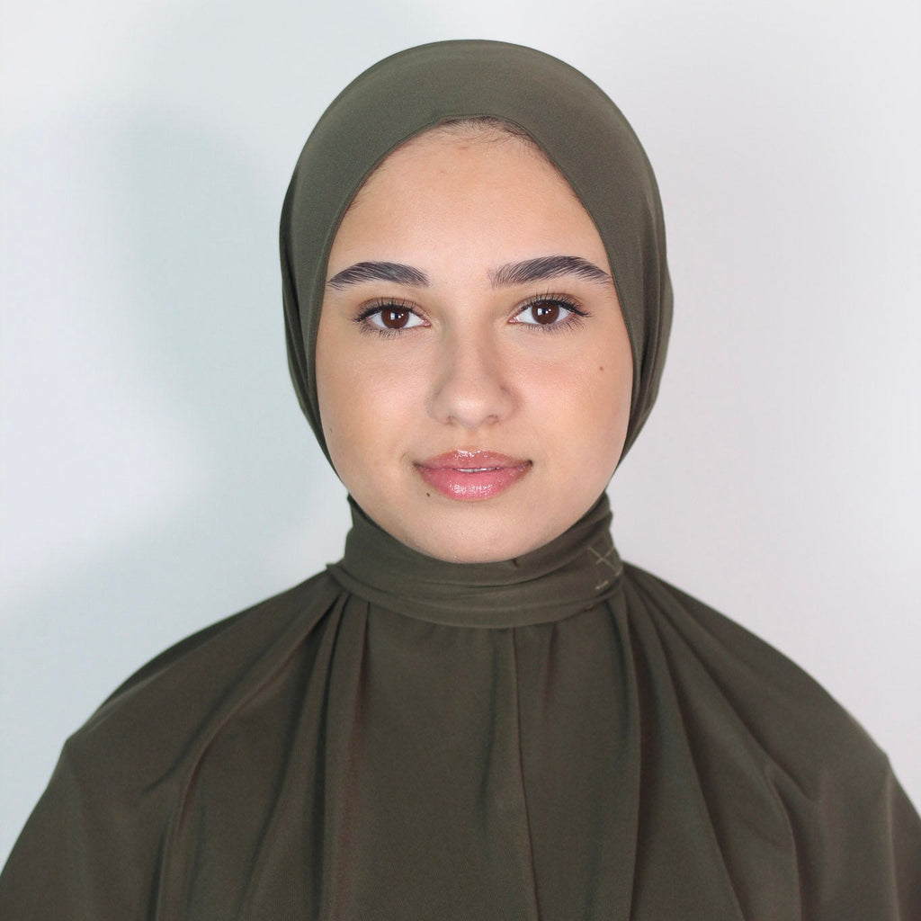 2in1 Instant Hijab Dark Khaki