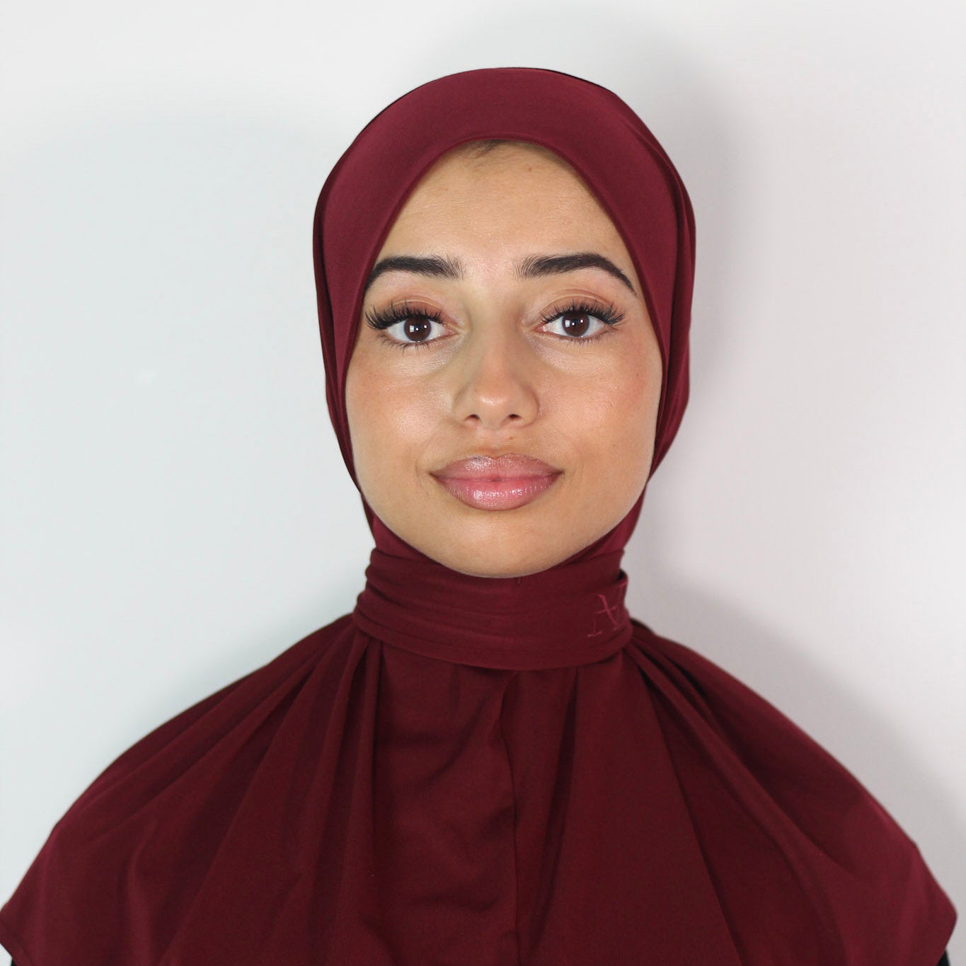 2in1 Instabt Hijab Burgundy red