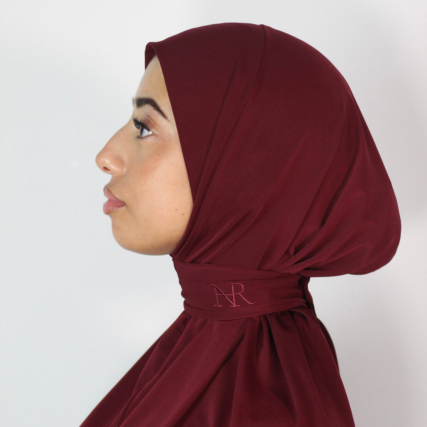 2in1 Instabt Hijab Burgundy red