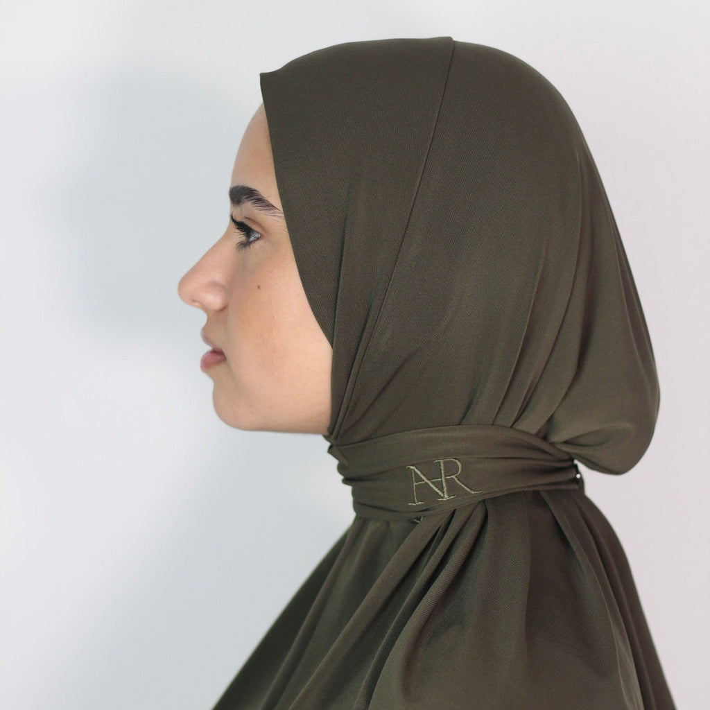 2in1 Instant Hijab Dark Khaki