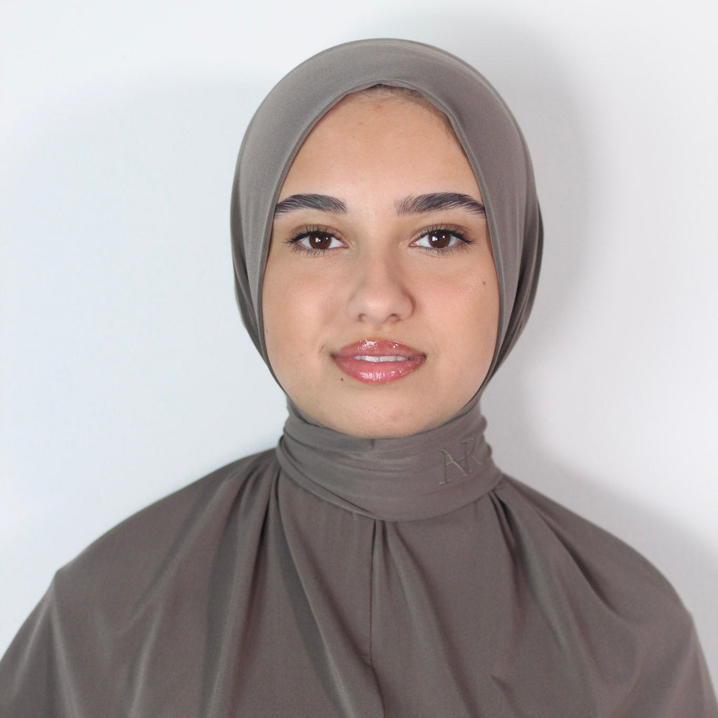 2in1 Instant Hijab Taupe Grey