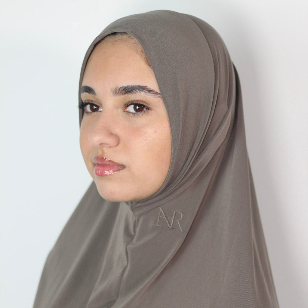 2in1 Instant Hijab Taupe Grey